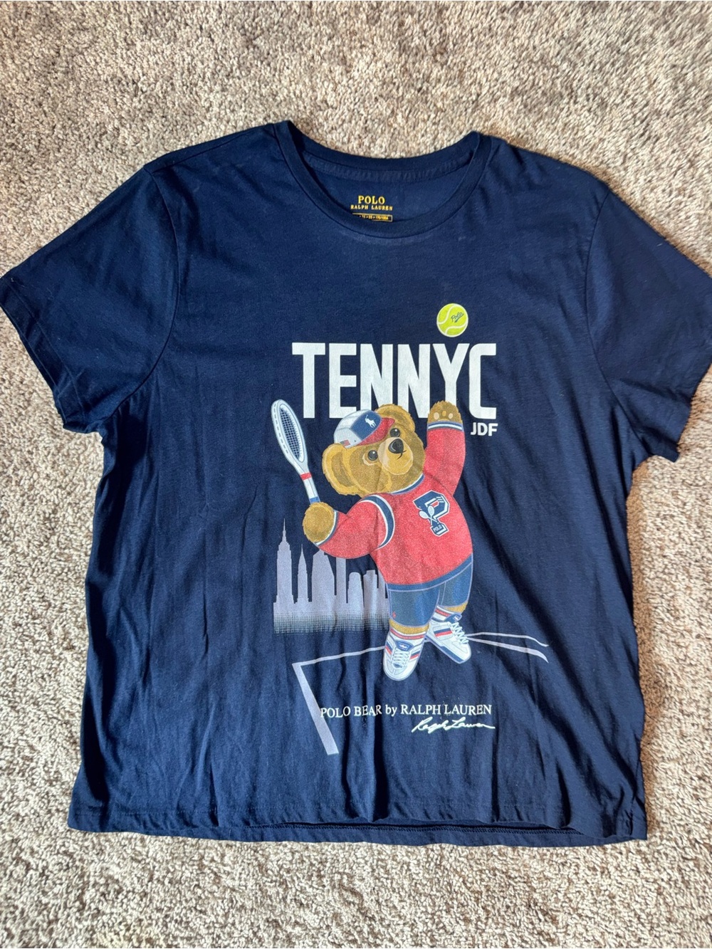 Men’s XL Polo Bear by Ralph Lauren Navy TENNYC US Open Polo Bear T-Shirt